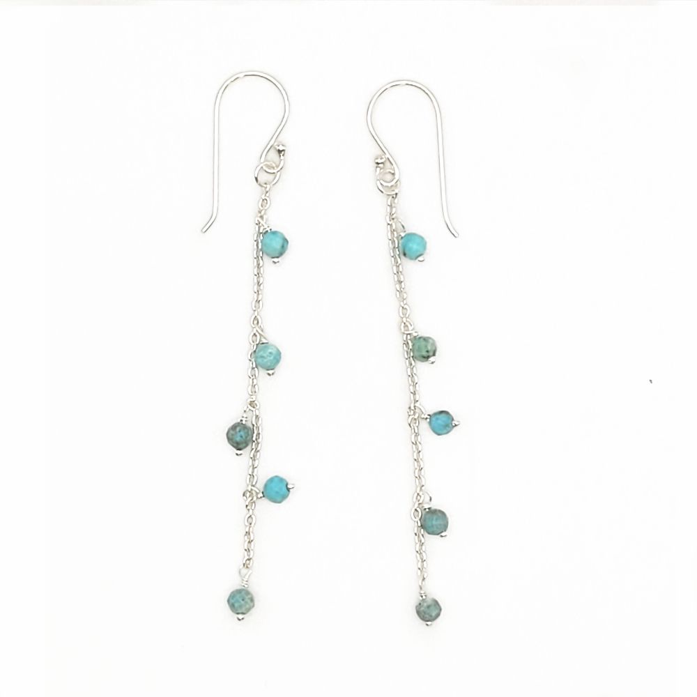 Wanderer Sterling Earrings - Green Aventurine