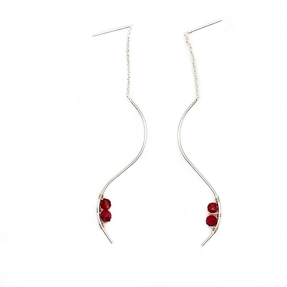 Curve Sterling Earrings - Amethyst