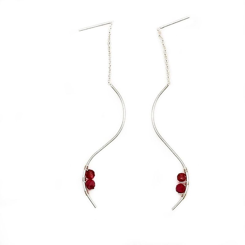 Curve Sterling Earrings - Amethyst
