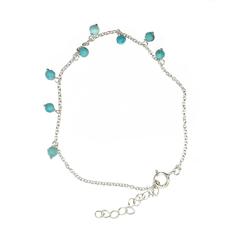 Sterling Amazonite Gemstone Bracelet