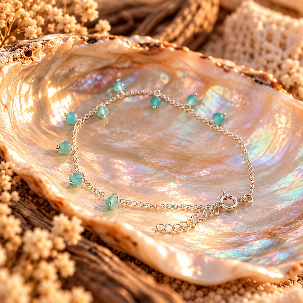 Sterling Amazonite Gemstone Bracelet Sterling Amazonite Gemstone Bracelet