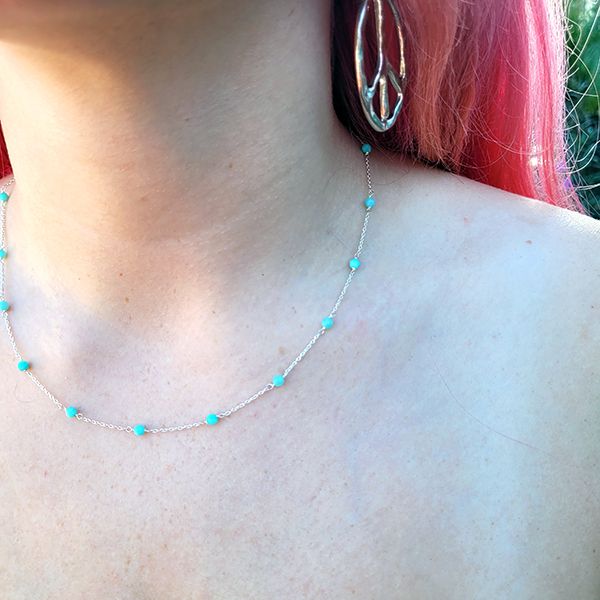 Wanderer Sterling Necklace - Green Aventurine