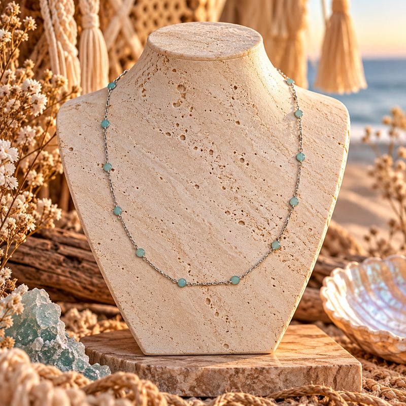 Wanderer Sterling Necklace - Green Aventurine