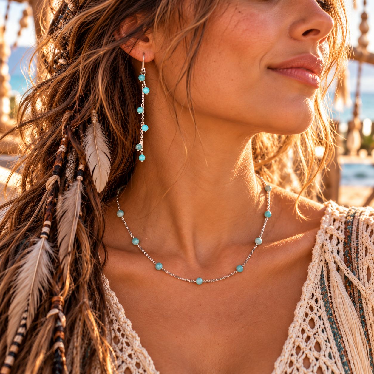 Wanderer Sterling Necklace - Green Aventurine Wanderer Sterling Necklace - Green Aventurine