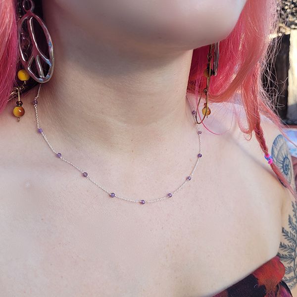Wanderer Sterling Necklace - Amethyst