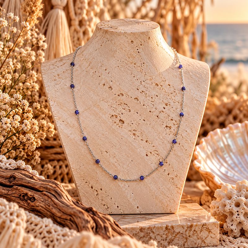 Wanderer Sterling Necklace - Lapis