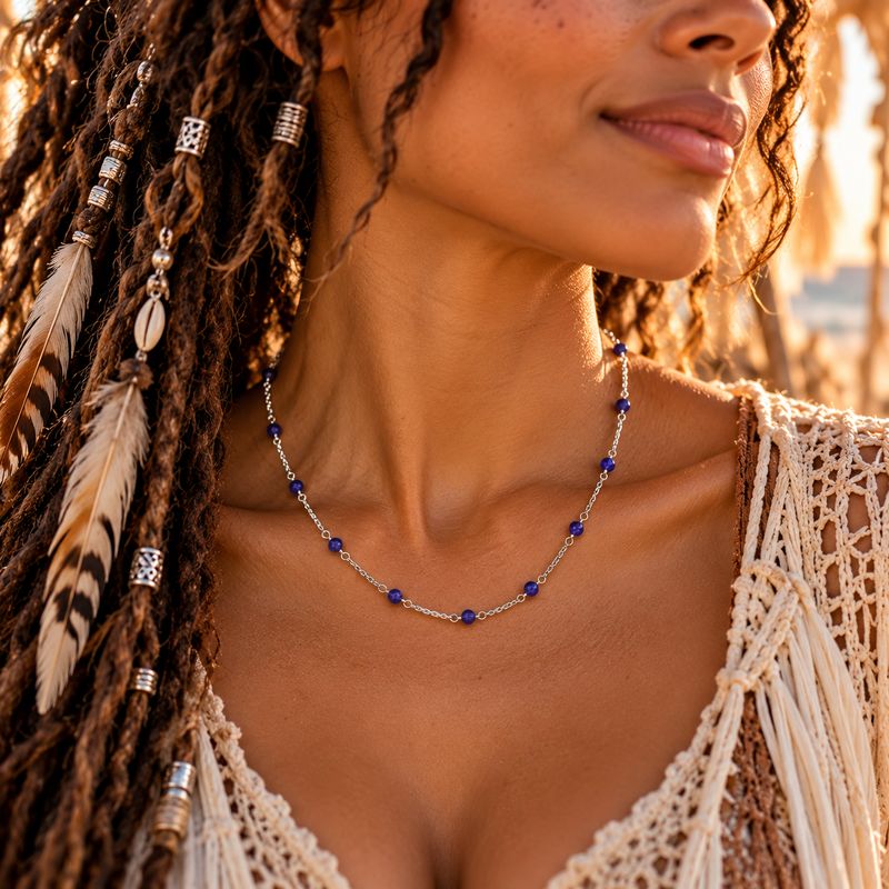 Wanderer Sterling Necklace - Lapis