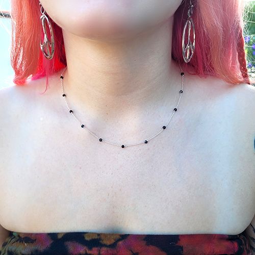 Wanderer Sterling Necklace - Obsidian