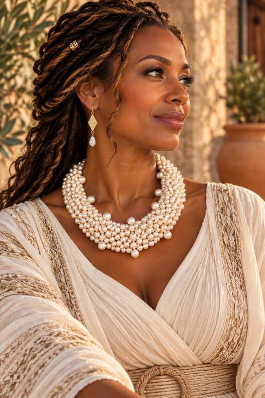 Moonlit Waves Pearl Necklace