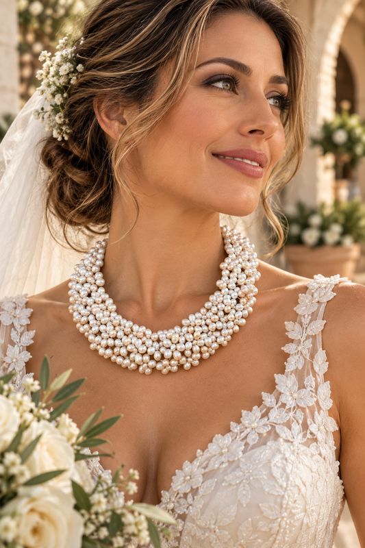 Coral Bloom Pearl Necklace