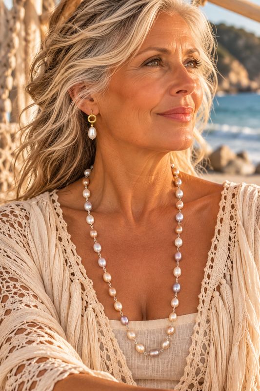 Sea Mist Drift Pearl Necklace