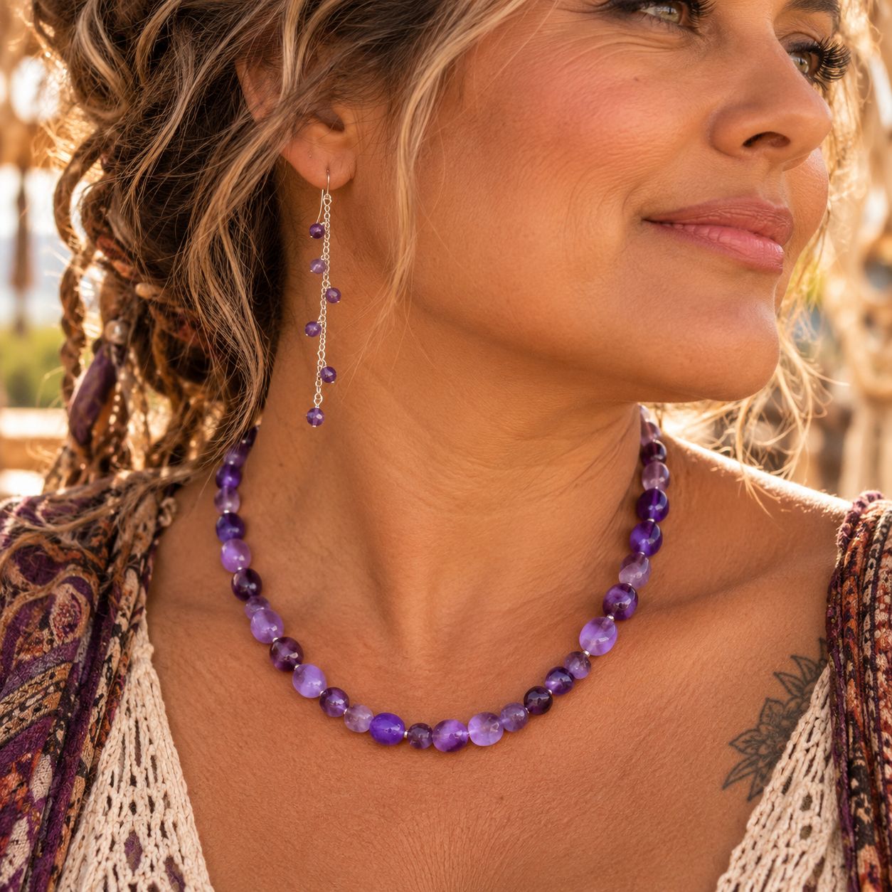 Crystal Drops Necklace - Twilight Crystal Drops Necklace - Twilight