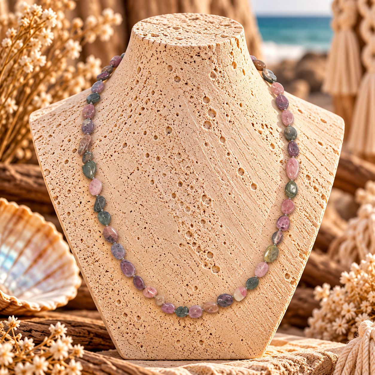 Crystal Drops Necklace - Dune Crystal Drops Necklace - Dune