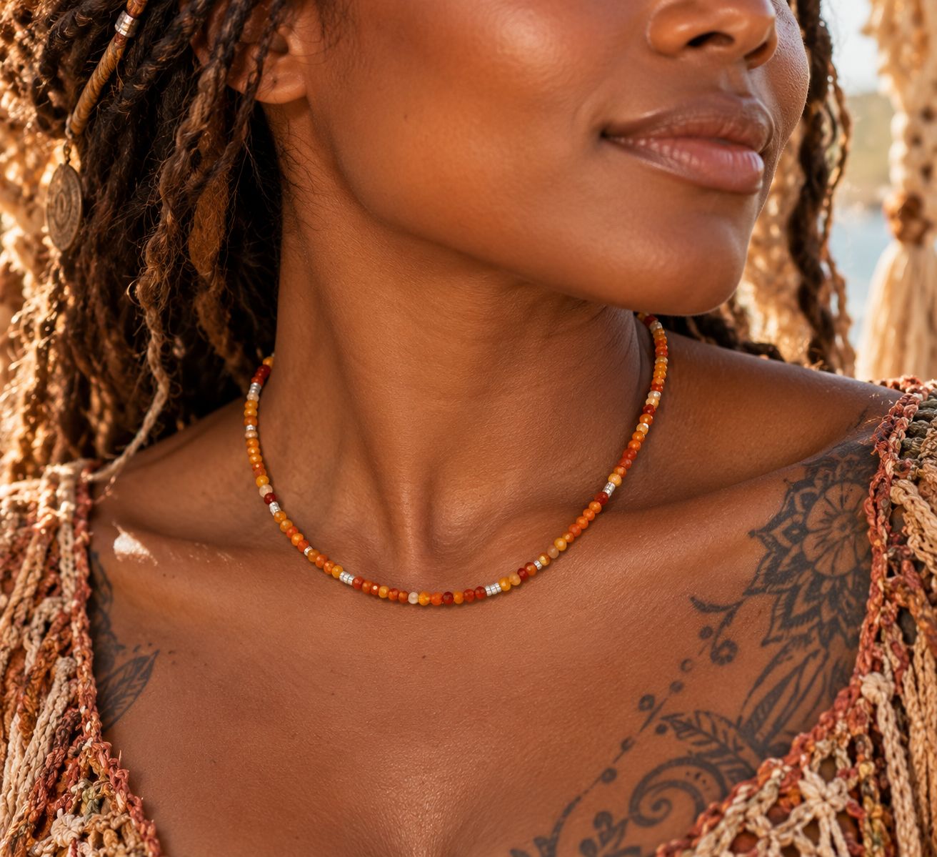 Starlight Strands Crystal Necklace - Ember