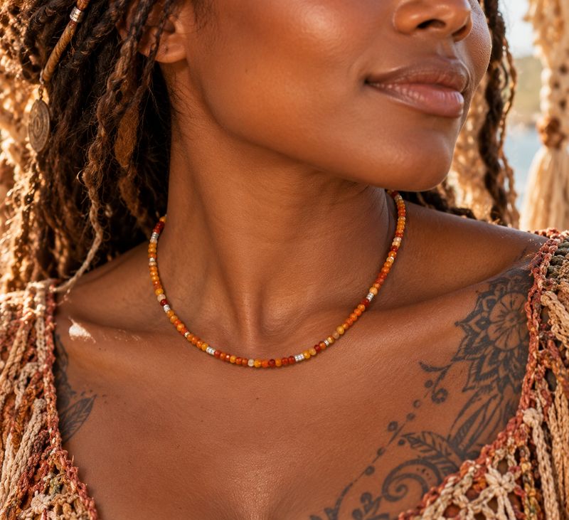 Starlight Strands Crystal Necklace - Ember