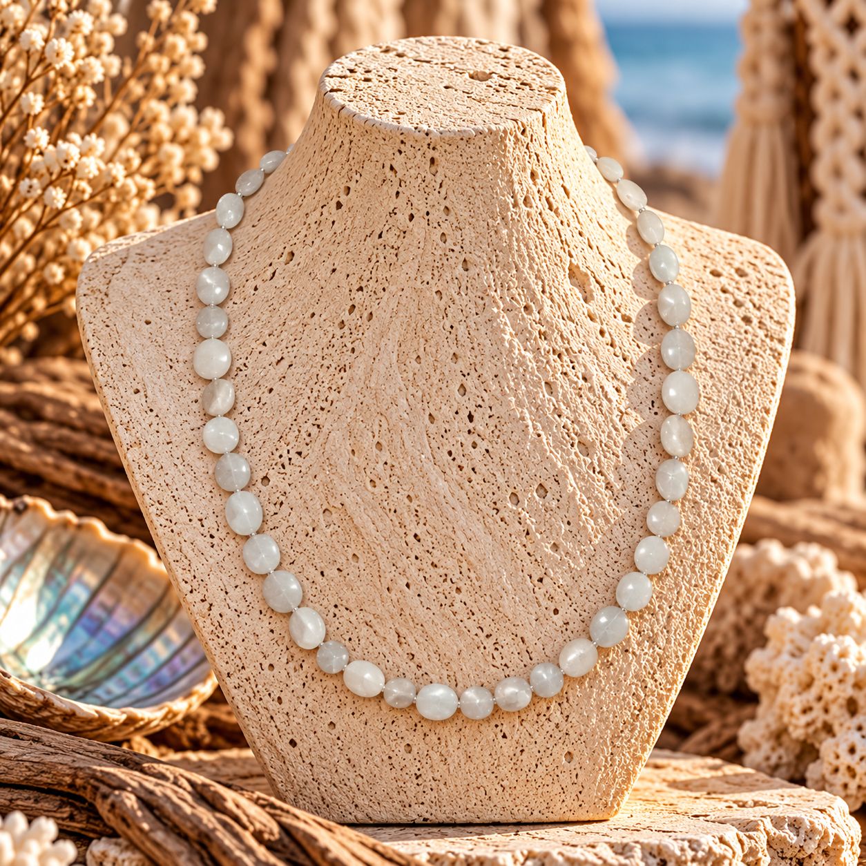 Crystal Drops Necklace - Moon
