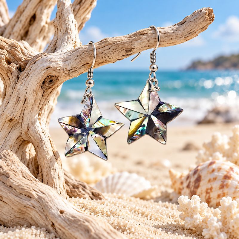 Sea Star Shell Earrings