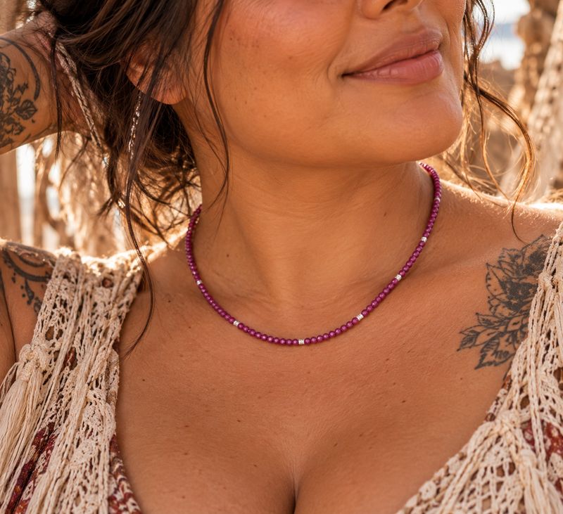 Starlight Strands Crystal Necklace - Amethyst