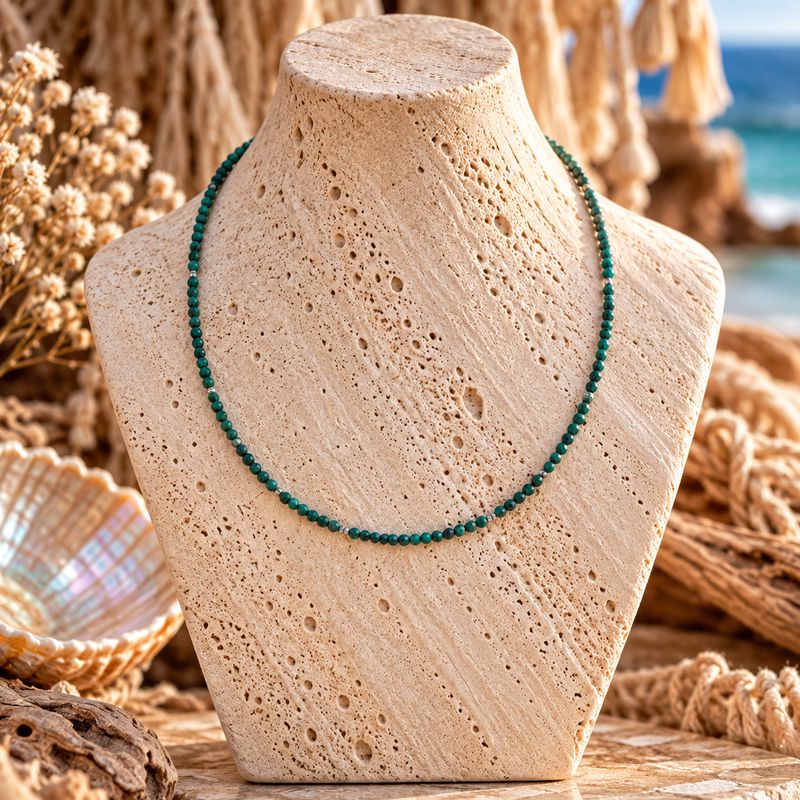 Starlight Strands Crystal Necklace - Malachite