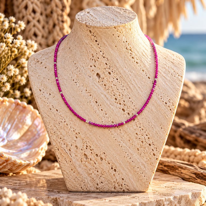 Starlight Strands Crystal Necklace - Nova Pink
