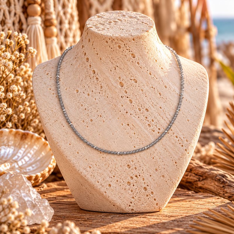 Starlight Strands Crystal Necklace - Mist