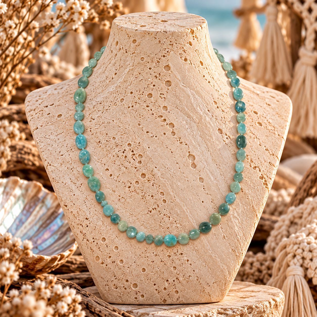 Crystal Drops Necklace - Lagoon Crystal Drops Necklace - Lagoon