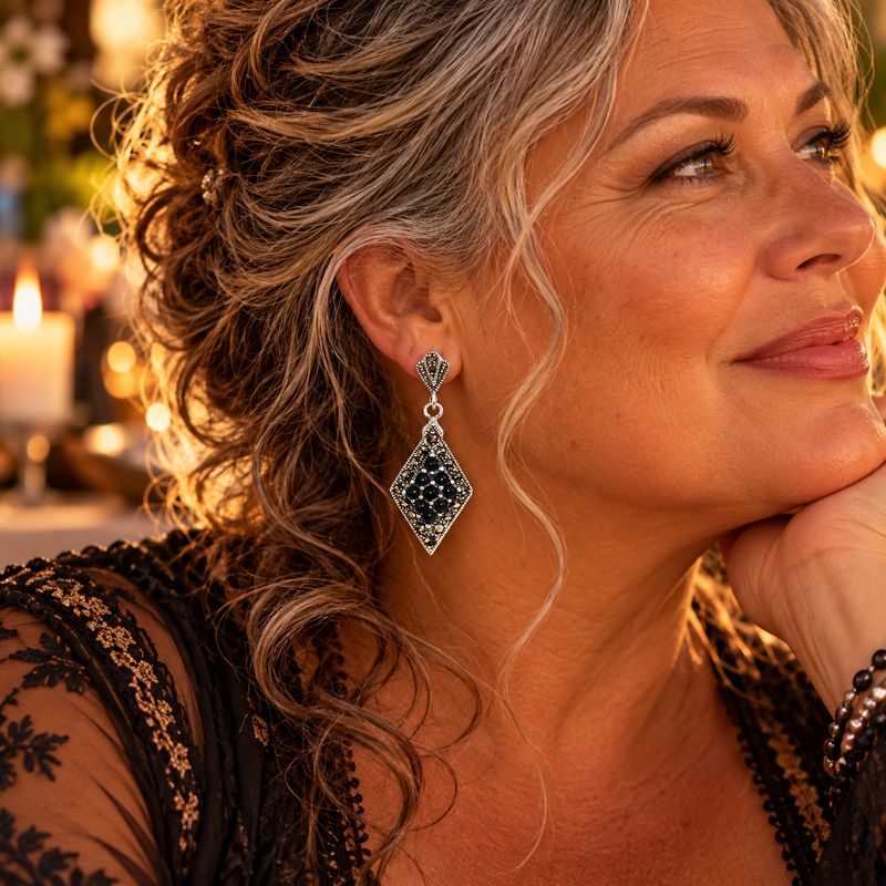 Marcasite Earrings - Diamonds