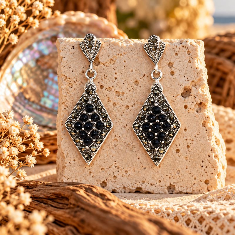 Marcasite Earrings - Diamonds