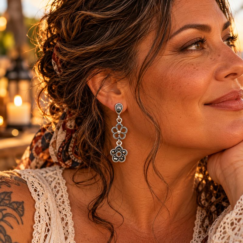 Marcasite Earrings - Bloom