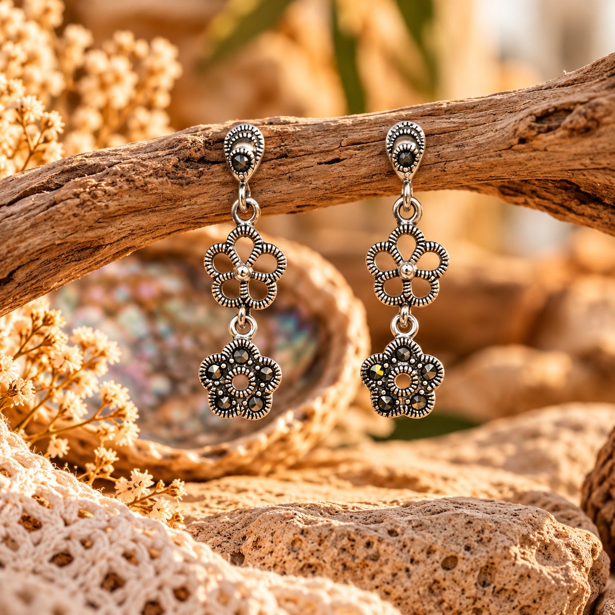 Marcasite Earrings - Bloom