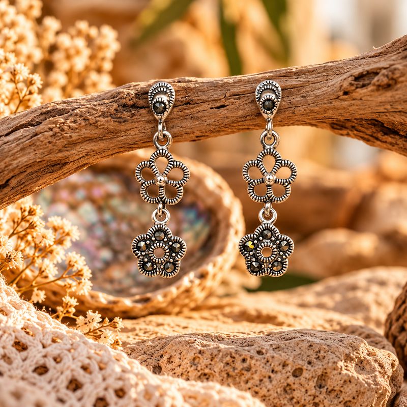 Marcasite Earrings - Bloom