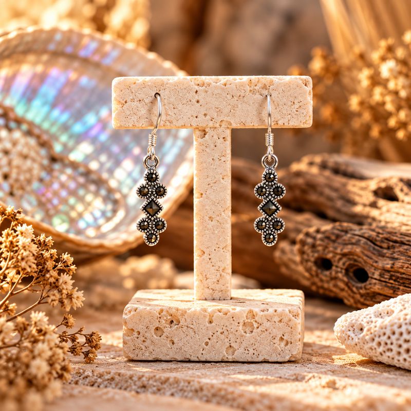 Marcasite Earrings - Deco