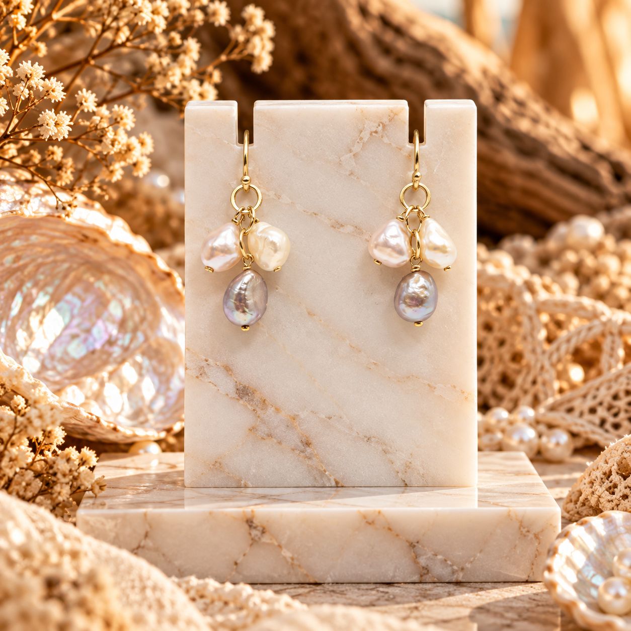 Pearl Earrings - Ombre Pearl Earrings - Ombre