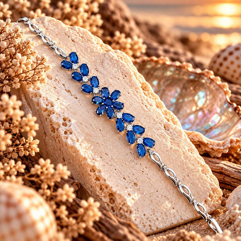 Elemental Bracelet - Sapphire Flower