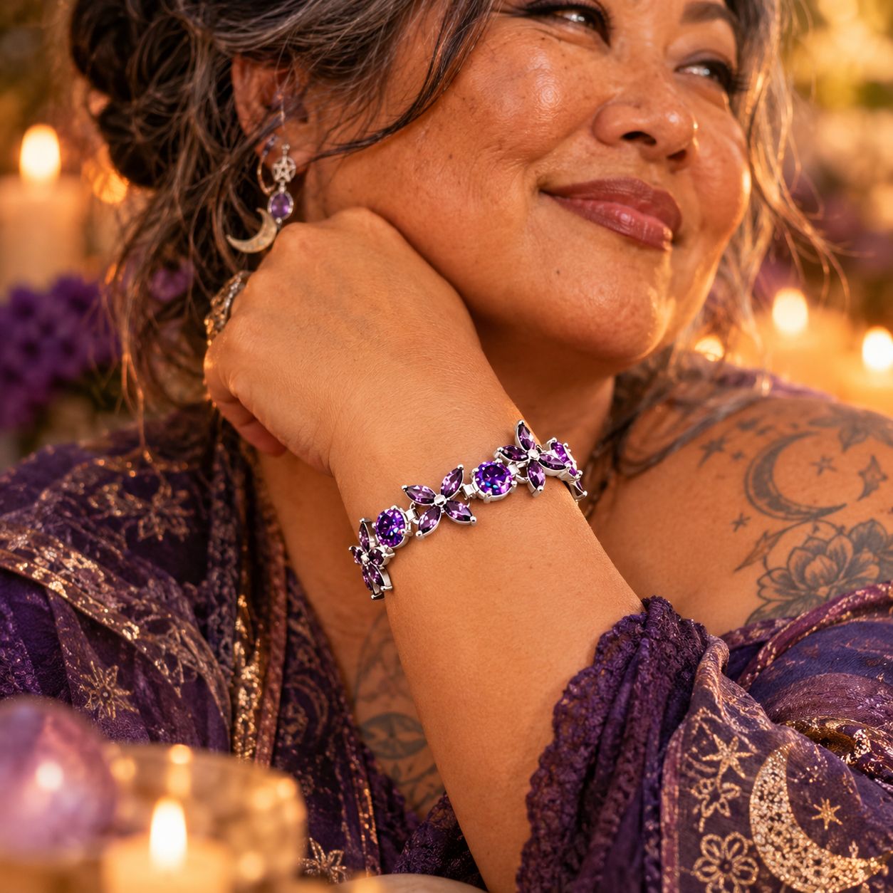 Elemental Bracelet - Amethyst Butterfly Elemental Bracelet - Amethyst Butterfly