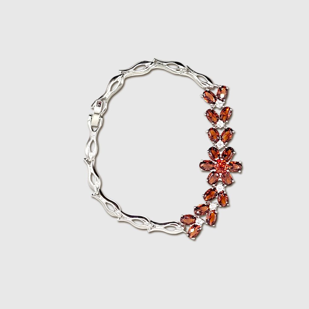 Elemental Bracelet - Garnet Flower