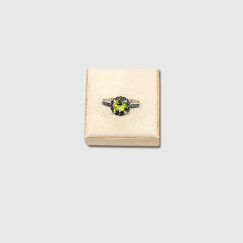 Peridot and Marcasite Ring - size 7