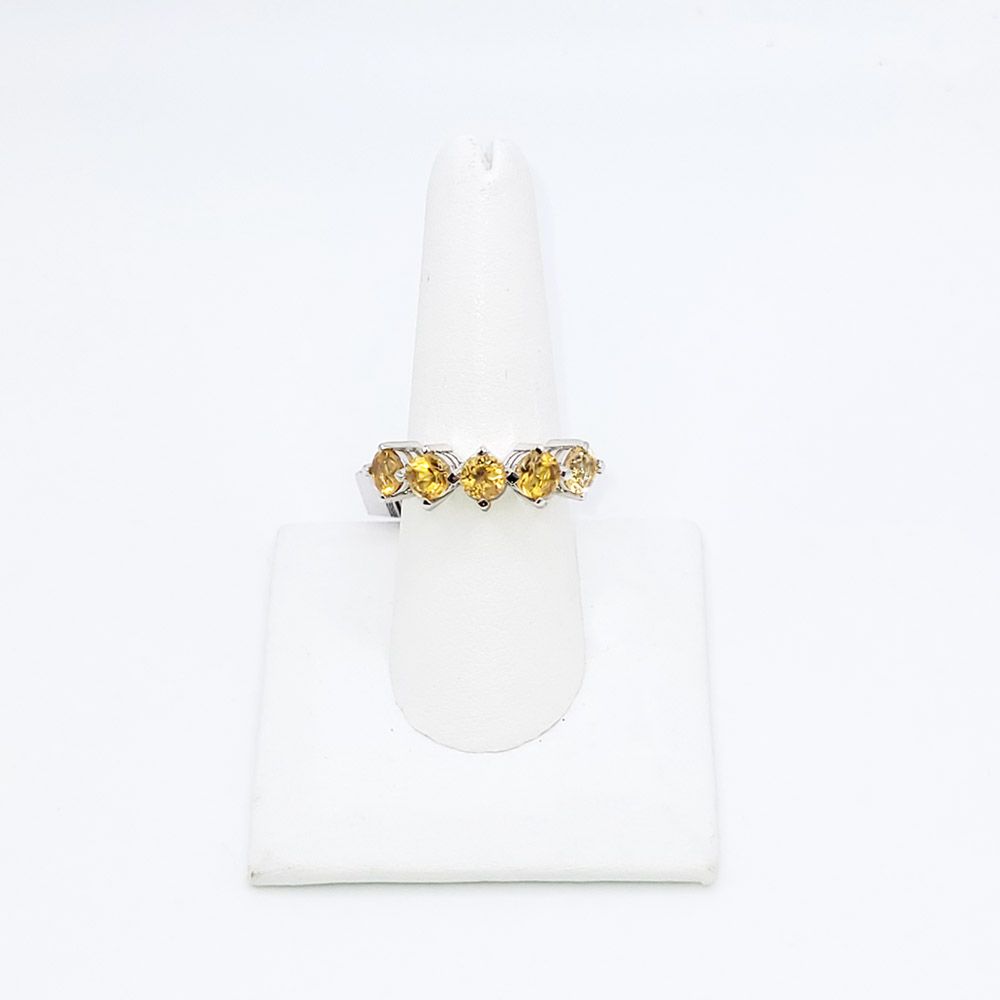 Citrine and Marcasite Band Ring - size 9