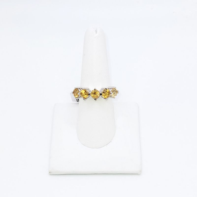 Citrine and Marcasite Band Ring - size 9