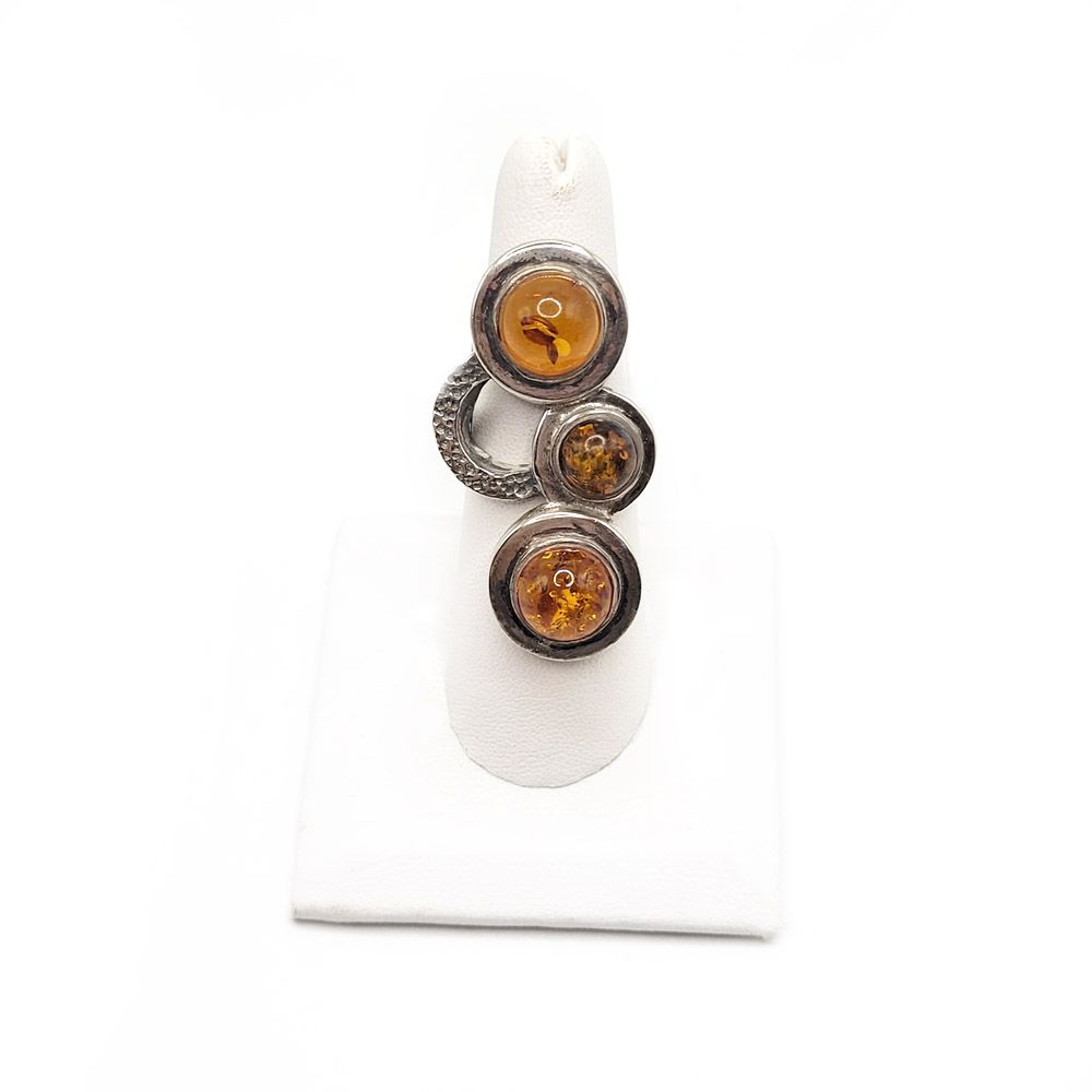 Amber Everlasting Circle Ring - size 7