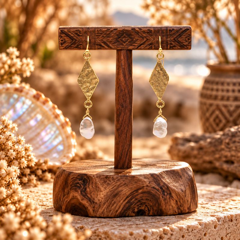 Pearl Earrings - Diamond