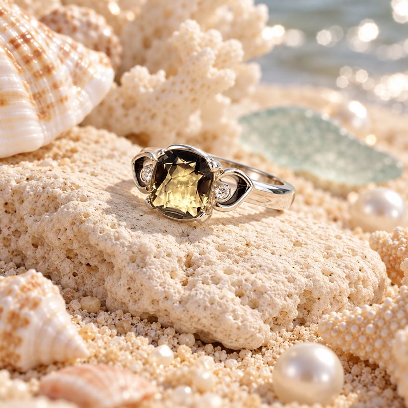 Smoky Topaz Filigree Ring - size 7