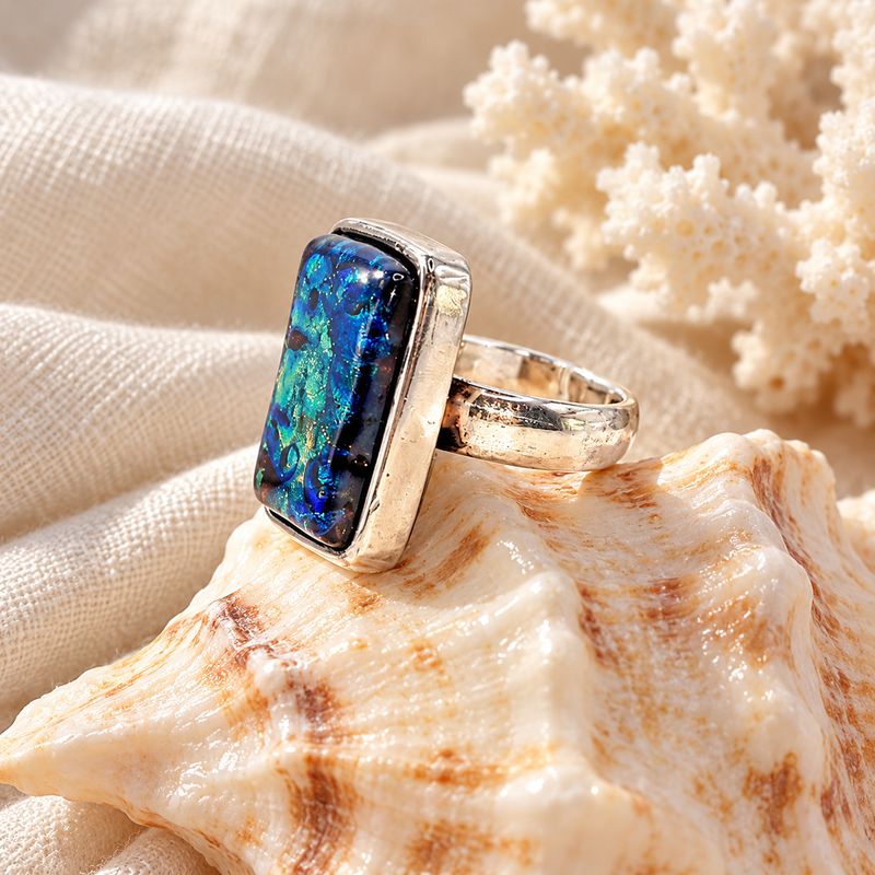Natural Boulder Opal Ring - size 9