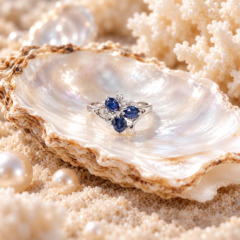 Indigo Bloom Ring - size 7