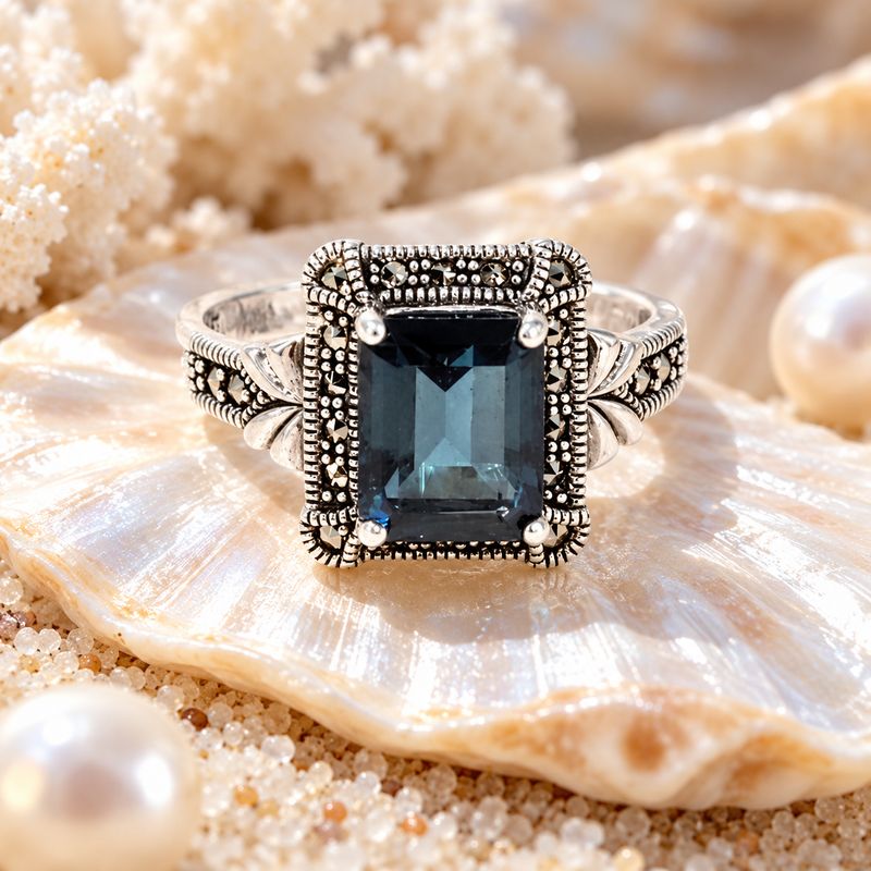 Gatsby Blue Ring - size 8.5