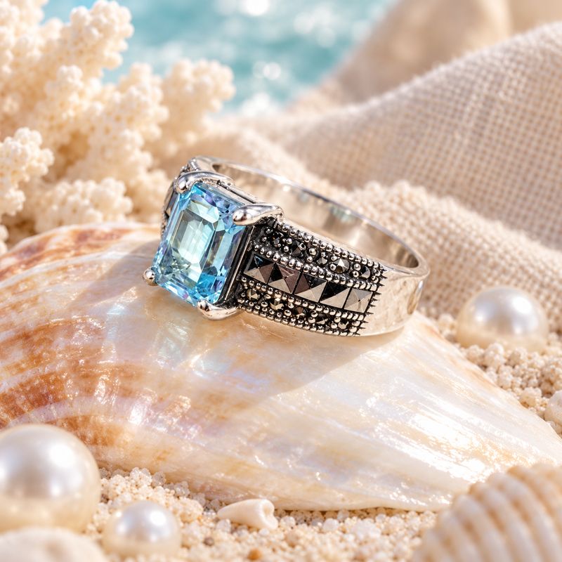 Frosty Topaz Ring - size 7