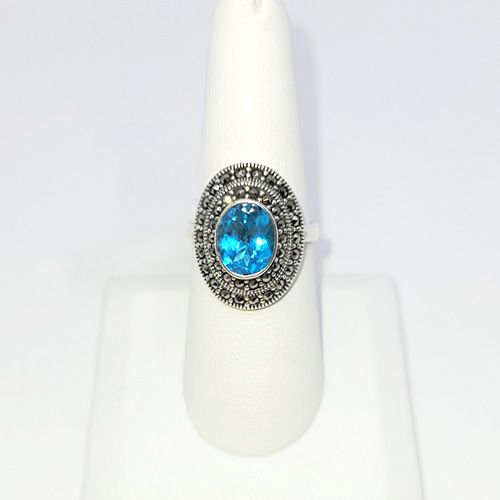 Halo Topaz Ring - size 8