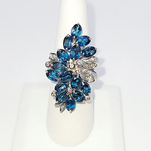 Blue Botanica Ring - size 7.5