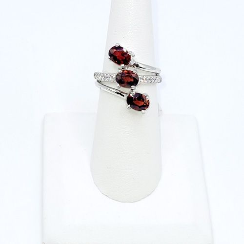 Crimson Swirl Ring - size 7.5