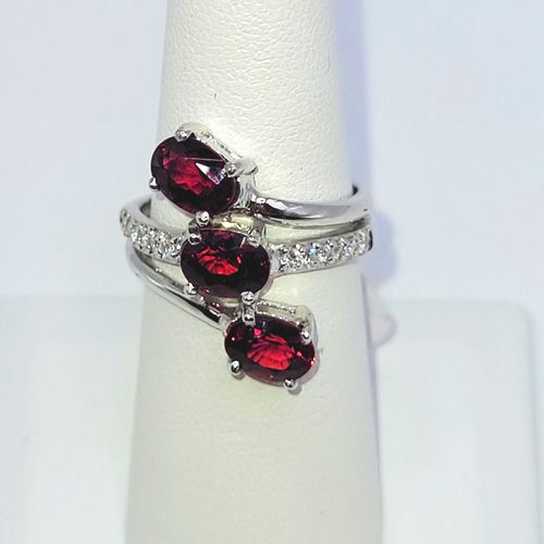 Crimson Swirl Ring - size 7.5